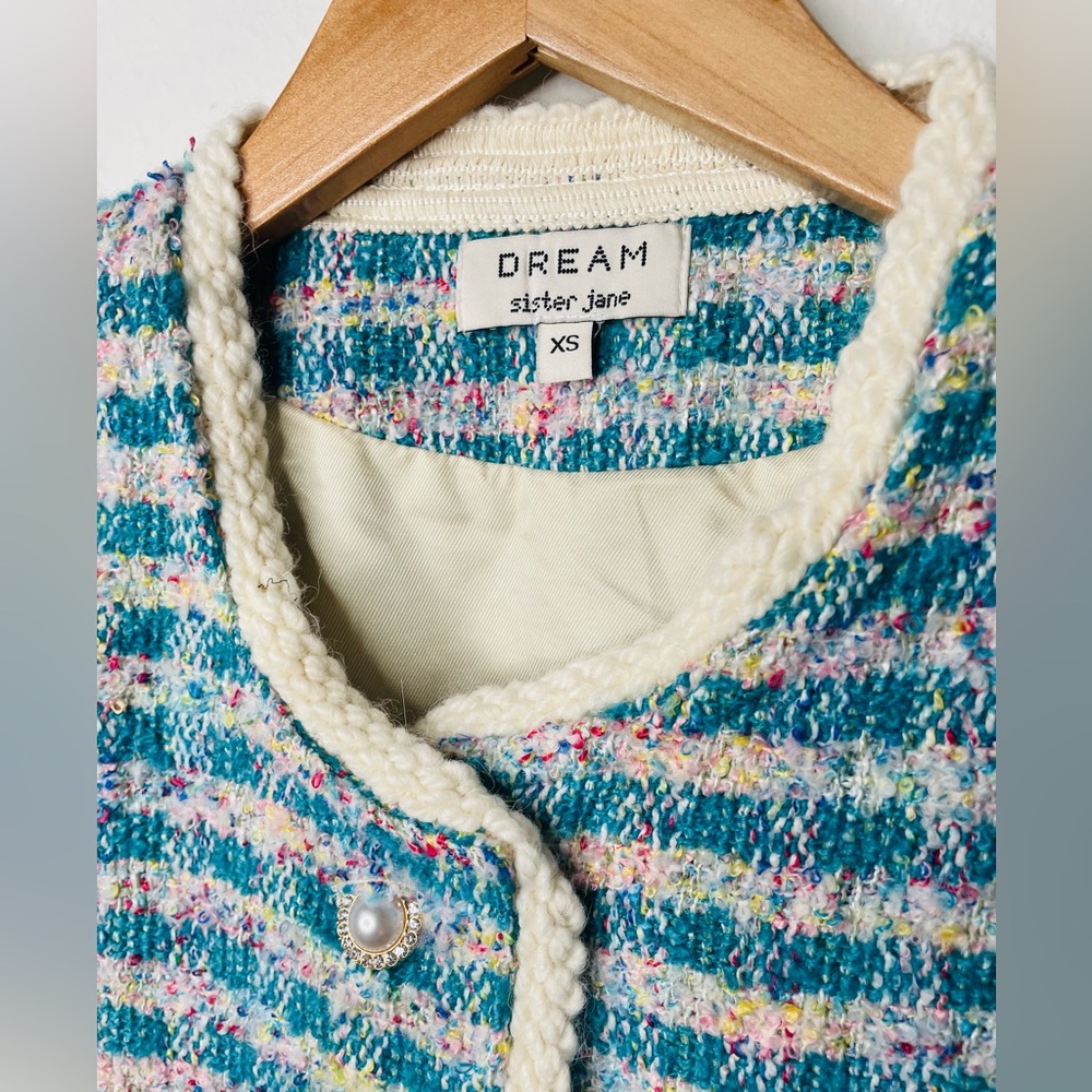 Sister Jane DREAM Novelty Tweed Jacket blue size XS - Picture 3 of 5